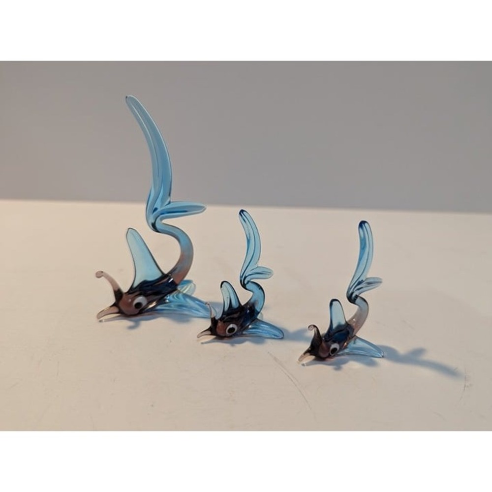 Set of 3 Blown Glass Fish